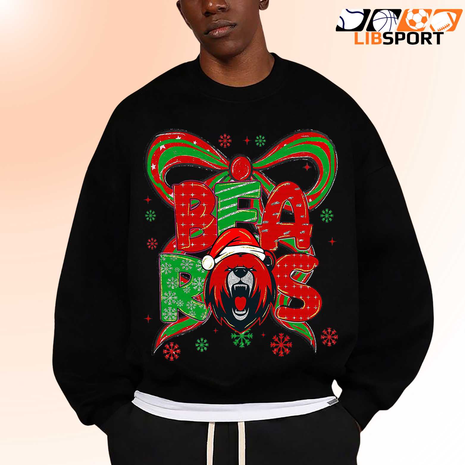 Chicago Bears Xmas Mascot Tee, Nfl Holiday Unisex Top